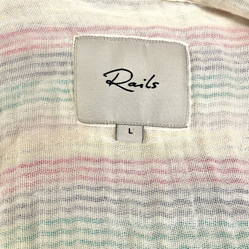 Rails Ellis Iris Mult-Color Rainbow Striped Shirt - image 5